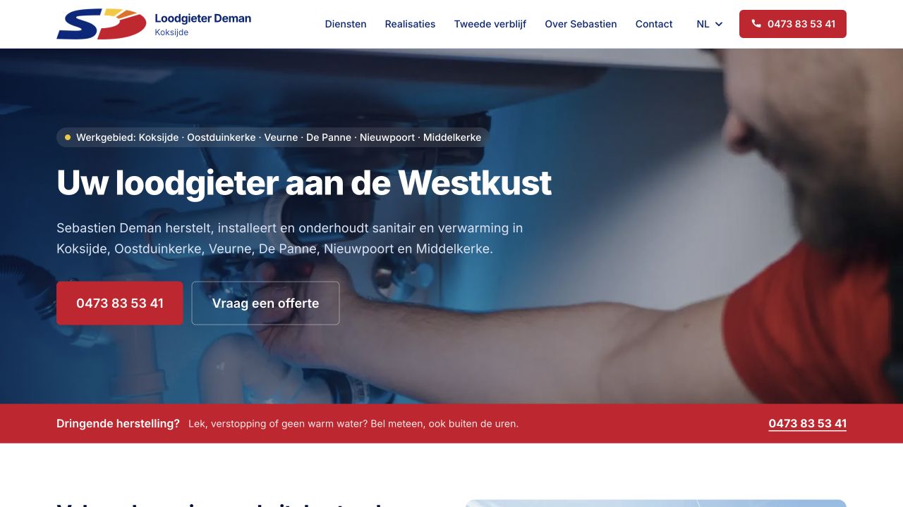 Loodgieter Deman — Vakmanschap. Rechtstreeks bereikbaar.